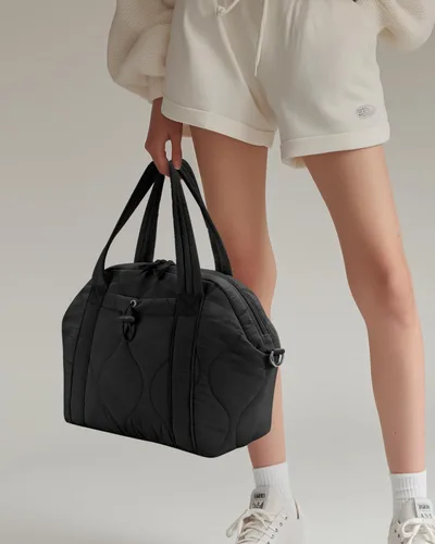 Vista 4 de WONDAY Bolsas de almuerzo aisladas para mujer, bolsa de almuerzo acolchada negra de 12 litros con correa para el hombro, impermeable, a prueba