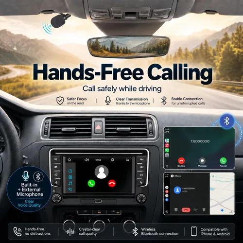 Vista 4 de [Actualización] YZKONG - Estéreo de coche compatible con VW Passat Golf MK5 Jetta Caddy EOS Tiguan con Carplay inalámbrico Android Auto IPS pantalla