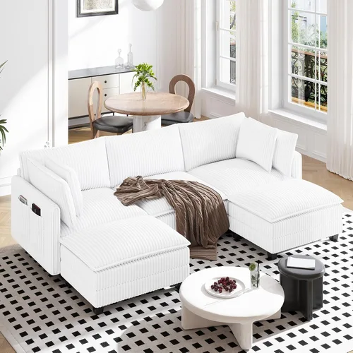 Vista 21 de Vesgantti 74" Cloud Couch for Living Room, 2 Seaters Deep Seat Sectional Modular Sofa, Double Cushion Corduroy Small Sofas Living Room Couches for