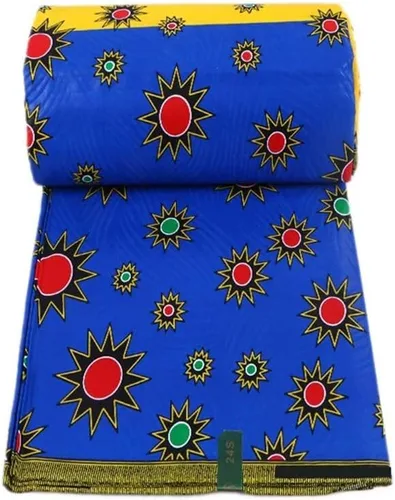 Vista 25 de Tela de algodón africana de la impresión de la cera de Ankara de 6 yardas usada para el material de costura
