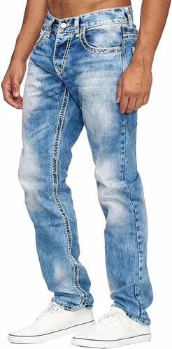 Vista 2 de Jeans negros apilados para hombre, jeans rasgados y rasgados, pantalones de mezclilla rectos Harajuku, pantalones de hip hop, ropa de calle