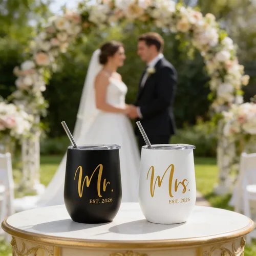 Vista 5 de ELEGANTPARK Mr and Mrs Gifts - Regalos de boda para parejas, regalo de compromiso para recién casados, regalo de compromiso para novios y novios
