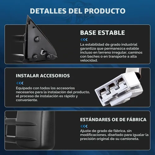 Vista 5 de Espejos de remolque Compatibles con Ford F150 1997-2003, cabina estándar y extendida (no para modelos de 4 puertas), espejos de remolque izquierdo