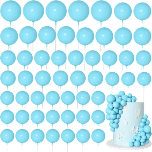 Vista 13 de 75 Piezas Decoraciones Topper de Bolas Negras para Pastel de Espuma Topper para Cupcakes Mini Globo Topper de Bolas para Pastel Picks para Negro