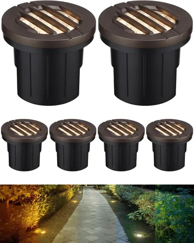 Vista 17 de LEONLITE Dia. 4 Pulgadas Luces de Pozo LED Empotradas en Suelo 5CCT para Paisajismo, 5 Temperaturas de Color Seleccionables, 12-24V AC/DC CRI90 Bajo