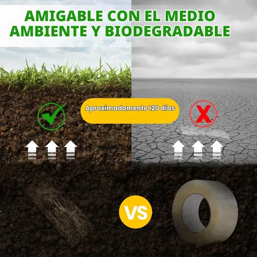 Vista 2 de ADHES Cinta de Embalaje de Papel Resistente Cinta de Papel Kraft, Ecológica y Biodegradable, Cinta de Embalaje Marrón Escribible y Sin Recubrimiento