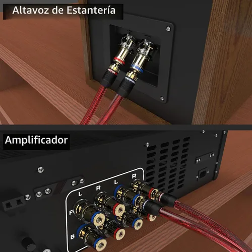 Vista 8 de Monster XP QuickLock - Enchufes tipo banana para cable de altavoz, conectores de cable de altavoz autoengarzados, conectores de audio chapados