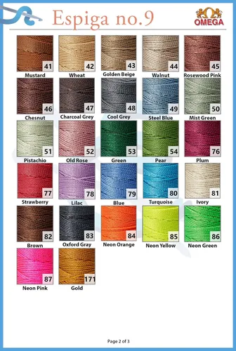 Vista 5 de N° 9 - 100% Cordón de Hilo de Nylon Omega para Tejer y Crochet - 01 Blanco