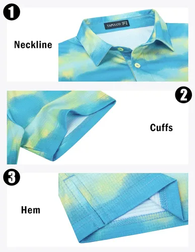 Vista 11 de TAPULCO Camisetas tipo polo de secado rápido para hombre, diseño de camuflaje, atléticas, ligeras, transpirables, casuales, para golf