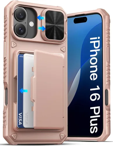 Vista 53 de ATATOO Funda Cartera para iPhone Air, Portador de Tarjetas Integrado (3-5 Tarjetas) [Bloqueo RFID] y Cubierta Deslizante para Cámara, Protección