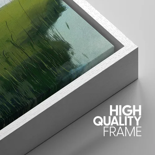 Vista 5 de SIGNWIN Lienzo enmarcado para pared, juego de arte sereno de pantanos con humedales verdes e ilustraciones de agua tranquila, arte moderno