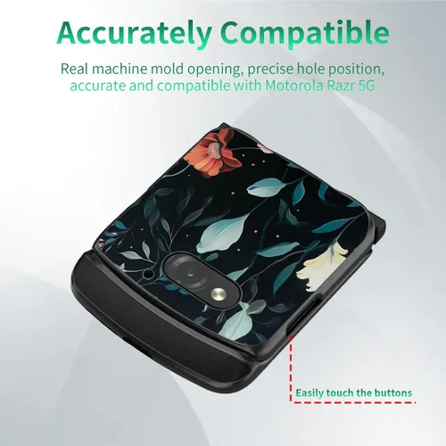 Vista 2 de Rossy Funda para Motorola RAZR 5G, para Moto RAZR 5G, funda delgada y ligera de policarbonato duro a prueba de golpes para Motorola Moto RAZR 5G