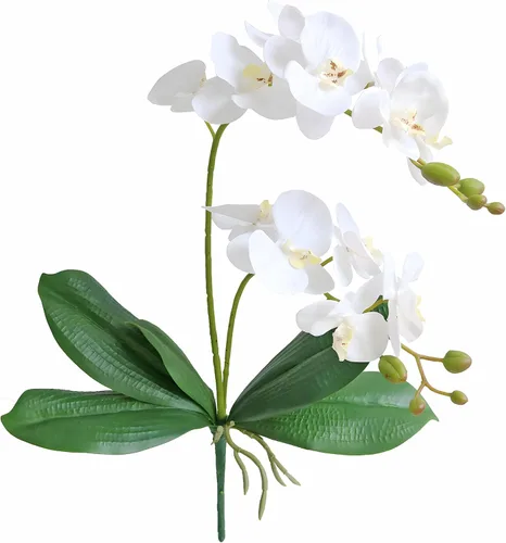 Vista 8 de 2 ramas, flores artificiales de faleanopsis moradas, tallos de orquídeas sintéticas, plantas para decoración del hogar, bonsái y jardín (rojo rosa)