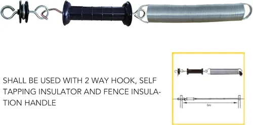 Vista 6 de 2pcs Electric Fence Spring Gates, acero inoxidable 16 pies de tensión de ganado de primavera para pasto