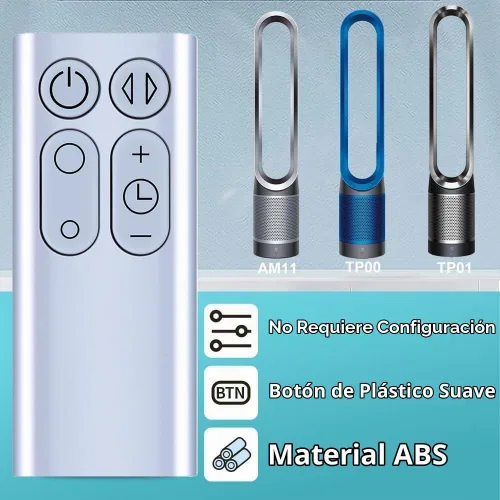 Vista 5 de PZL Mando a Distancia de Repuesto para Ventilador Dyson AM11 TP01 TP00 - Plata, Sin Batería, Sin Función Magnética