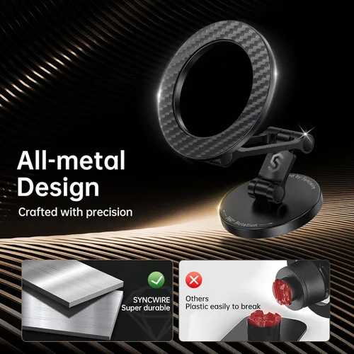 Vista 9 de SYNCWIRE Compatible con soporte MagSafe para automóvil, soporte magnético para teléfono para tablero de automóvil, [flexible de tres ejes] rotación