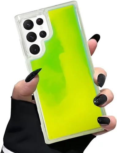 Vista 3 de Yatchen Funda Fluorescente Líquida Compatible con Samsung Galaxy S10, Diversión de Lujo que Brilla en la Oscuridad Arena Movediza Cubierta Trasera