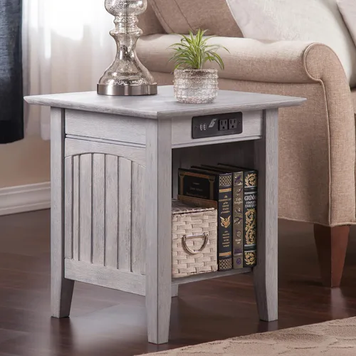 Vista 7 de Mesa Atlantic Furniture AH13312 Nantucket, mesa auxiliar, Madera, Driftwood