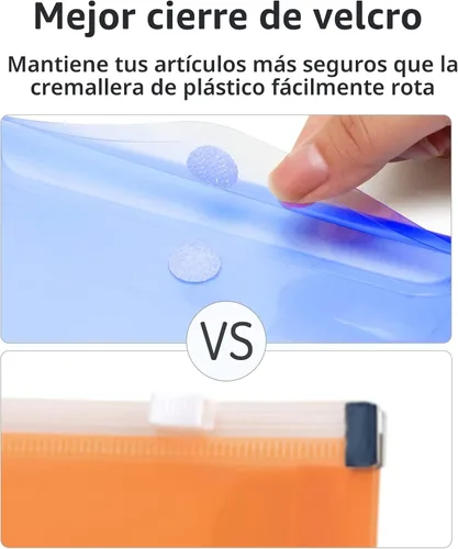 Vista 5 de Sooez Sobres de plástico pequeños, paquete de 12 bolsas de plástico con bolsillo para etiquetas, bolsa de sobres de archivo, sobres de dinero