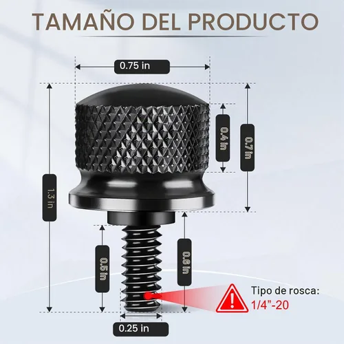 Vista 3 de JUSTTOP Tornillo de perno de asiento de aluminio negro, compatible con Harley Davidson 1996-2025, accesorios Harley Davidson, kits de carrocería