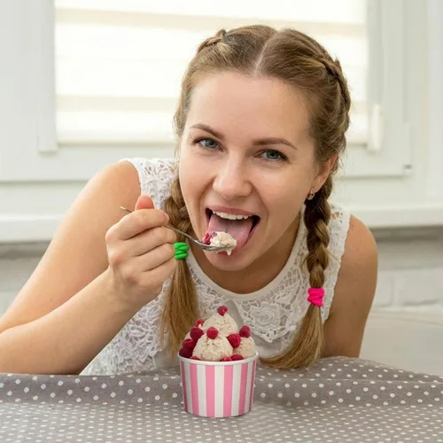 Vista 6 de Zeyune 500 tazas de helado de 4 onzas desechables a granel para helado, tazas de yogur y postre, cuencos de sopa desechables para aperitivos