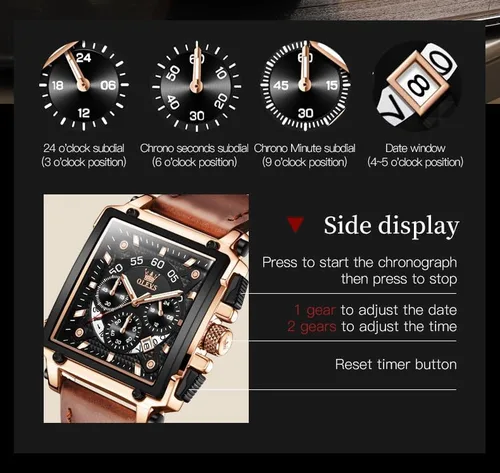 Vista 5 de OLEVS Elegante reloj de pulsera para hombre, correa de silicona, cronógrafo de acero inoxidable Pro Diver, reloj cronógrafo de fecha impermeable
