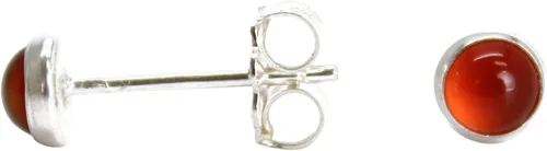 Vista 55 de Aretes de tuerca con piedras preciosas para mujeres y niñas, bisel redondo de 0.157 in de plata esterlina 925