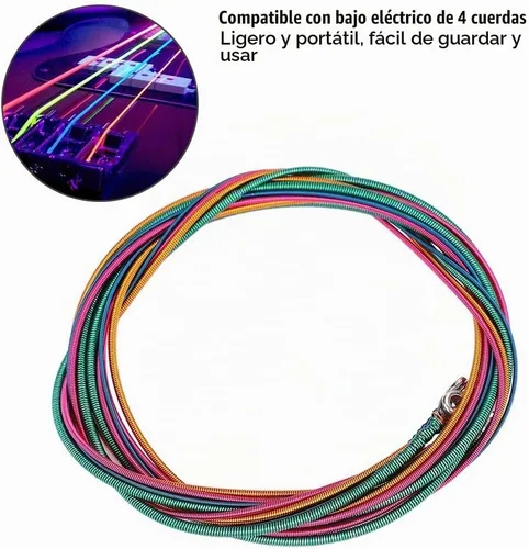 Vista 6 de Cuerdas de bajo colorido de 4 cuerdas, 4 cuerdas de bajo eléctrico