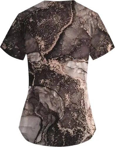 Vista 2 de Ropa quirúrgica para mujer, cómoda, ligera, duradera, suave, elástica, con cuello en V, camiseta médica
