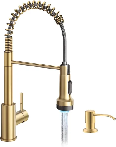 Vista 16 de GIMILI Grifo de agua potable negro y dorado 3 en 1 estilo comercial desplegable con filtro de una sola manija para sistema de filtración de agua
