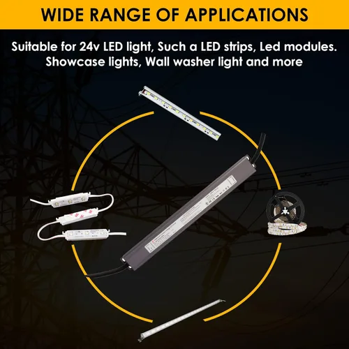 Vista 5 de UL enumeró 24v 60w impermeable LED fuente de alimentación de luz clase 2 100-277v CA a CC para módulos de tira de luz LED
