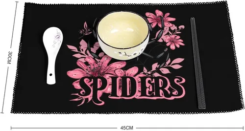 Vista 2 de Spider Spiders Placemats Set of 6 Resistant Table Mats Washable Place Mats for Dinner Party Table Decoration