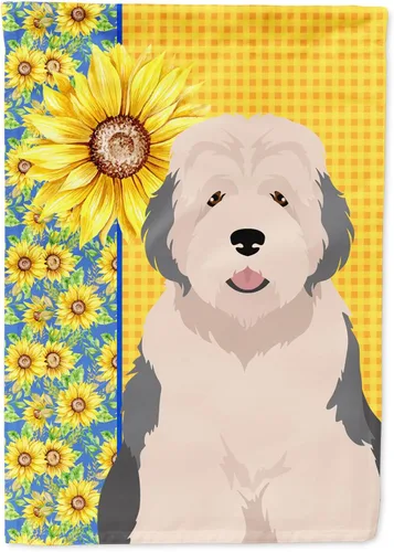 Vista 293 de Caroline's Treasures WDK5313GF Bandera de jardín con diseño de girasoles de verano, color negro y tostado, Airedale Terrier para buzón, bandera