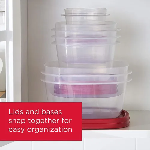Vista 3 de Rubbermaid Contenedores de almacenamiento de alimentos de 42 piezas con tapas