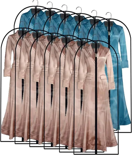 Vista 23 de Bolsas transparentes para colgar ropa de viaje (juego de 6) bolsas de traje para almacenamiento de ropa, bolsas de almacenamiento de ropa, funda