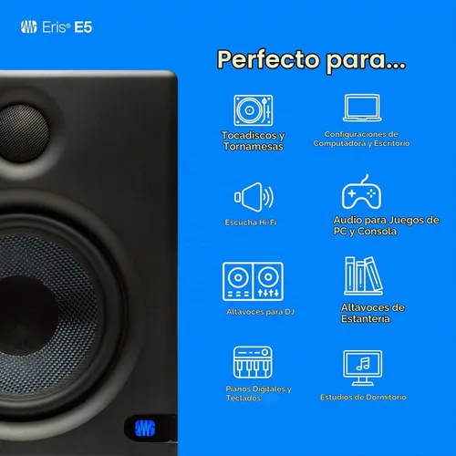 Vista 3 de PreSonus Eris E5 Par de monitores de estudio de campo cercano de 5.25" de 2 vías