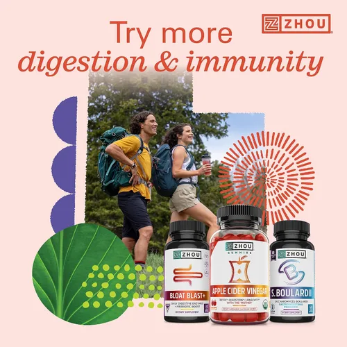 Vista 5 de Zhou Gut Guru - Gomitas de salud intestinal para hombres y mujeres, suplemento de fibra prebiótica y probiótica para la digestión y apoyo a la salud