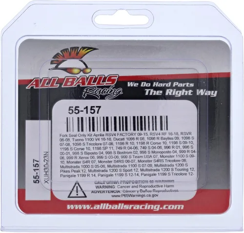 Vista 4 de All Balls Racing 55-157 Retén de horquilla Ki tCompatible con/Reemplazo para Ducati 1098 R 2008, 1098 R Bayliss 2009, 1098 S Tricolore 2007-2008
