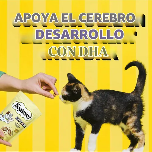 Vista 2 de Temptations Kitten Crunchy and Soft Cat Treats sabor pollo y lácteos, bolsa de 3 onzas, (paquete de 12)