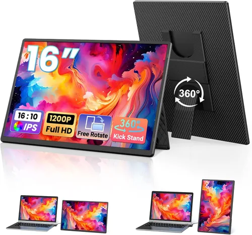 Vista 12 de Extensor de pantalla para laptop de 15.6", extensor de monitor de portátil Negro medianoche