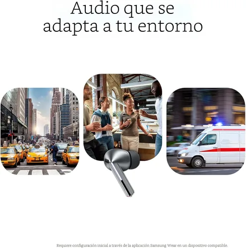 Vista 3 de Samsung Galaxy Buds 3 Pro AI True Auriculares Bluetooth inalámbricos verdaderos, cancelación de ruido, optimización de sonido, ajuste cómodo Plateado
