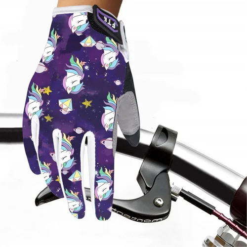 Vista 5 de Guantes de bicicleta para niños y niñas, guantes de ciclismo acolchados de gel para niños y niñas, guantes de ciclismo antideslizantes para jóvenes
