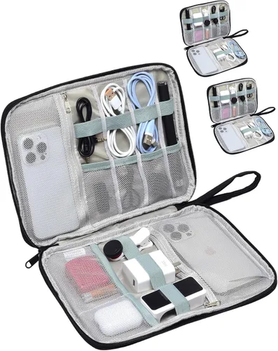 Vista 10 de 1 paquete de organizador de viaje electrónico bolsa de almacenamiento de cable de accesorios técnicos