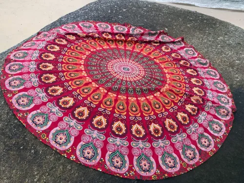 Vista 3 de Tapiz Raajsee de pared, diseño de mandala