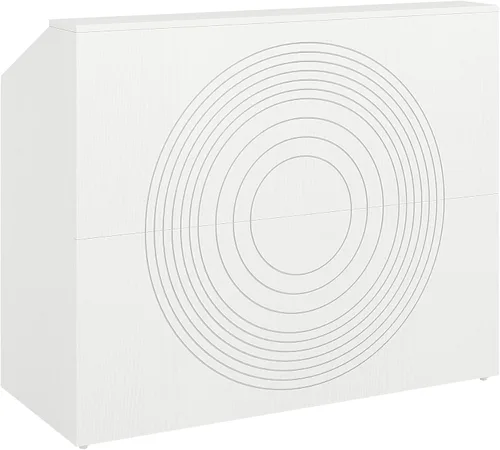 Vista 8 de Tribesigns Escritorio de recepción con mostrador, moderno escritorio de recepción para sala de recepción frontal con canaleta para cables, mostrador