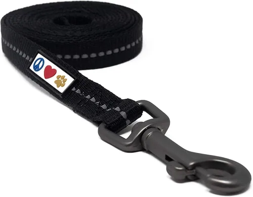 Vista 8 de Pawtitas Value Bundle - Arnés para perro reciclado reflectante mediano + collar de perro reciclado reflectante medio + correa reciclada reflectante