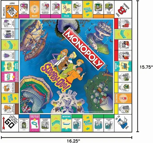 Vista 8 de USAOPOLY Juego de mesa Monopoly Scooby-Doo! Mercancía oficial de Scooby-Doo! basada en la popular caricatura de Scooby-Doo! Juego clásico