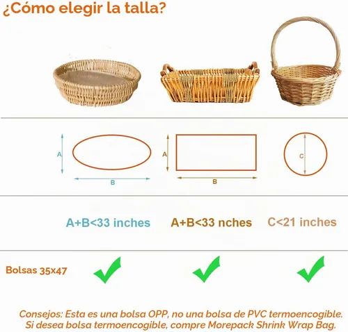 Vista 5 de Morepack Bolsas de celofán extra grandes para cestas de regalo de 35 x 47 10pcs