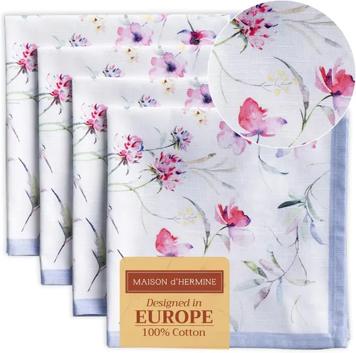 Vista 113 de Maison d' Hermine Juego de 4 servilletas de tela 100% algodón, suaves y duraderas, servilletas cuadradas reutilizables para uso diario, lavables
