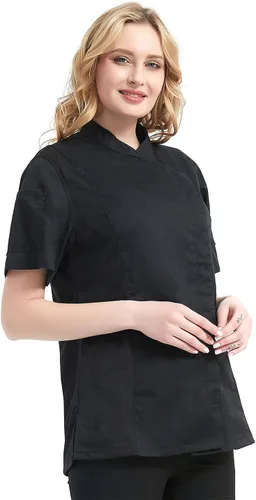 Vista 3 de TopTie Chaqueta de chef de manga corta para mujer